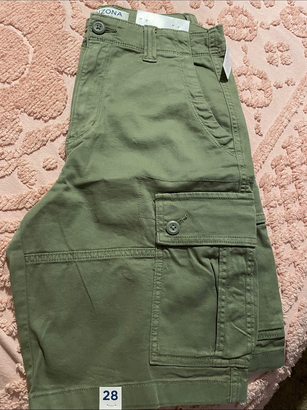 Arizona Jean Company Olive size 28 Cargo Shorts with Utility Pockets